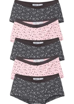 bonprix bonprix Multipack|Niña·Braguitas Y Tops>Braguita para niñas (5 unidades) Pizarra/rosa claro estampado