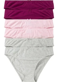bonprix bonprix Ropa Interior De Algodón|Básicos>Braguitas (6 unidades) Baya/rosa/gris claro jaspeado