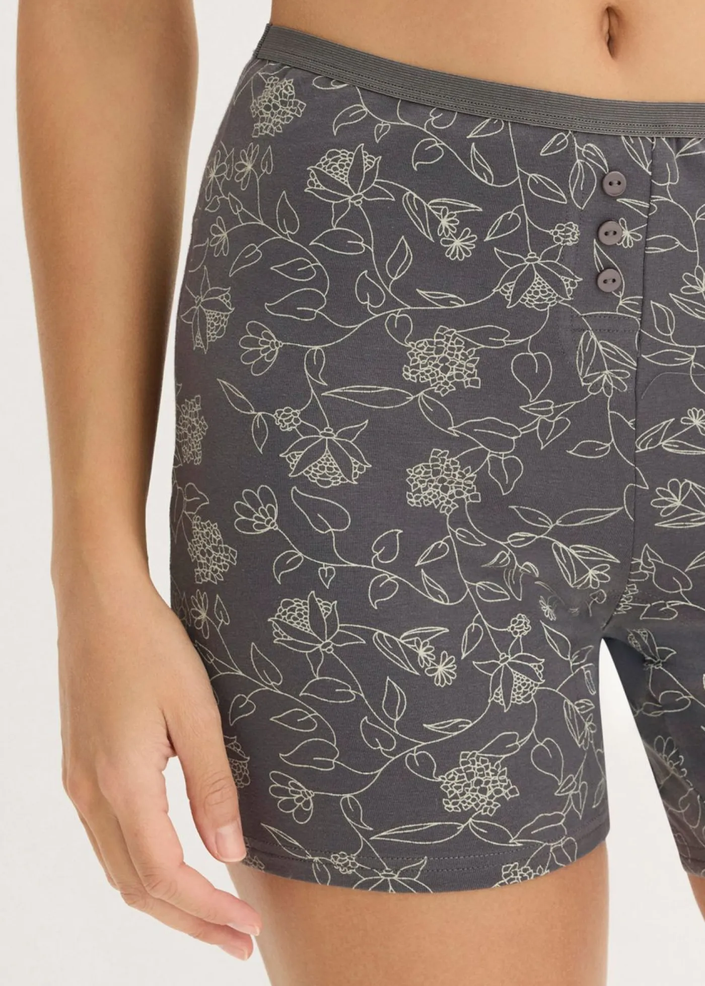 bonprix bonprix Ropa Interior De Algodón|Bragas>Braguitas bóxer largas de mujer (4 unidades) Gris estampado