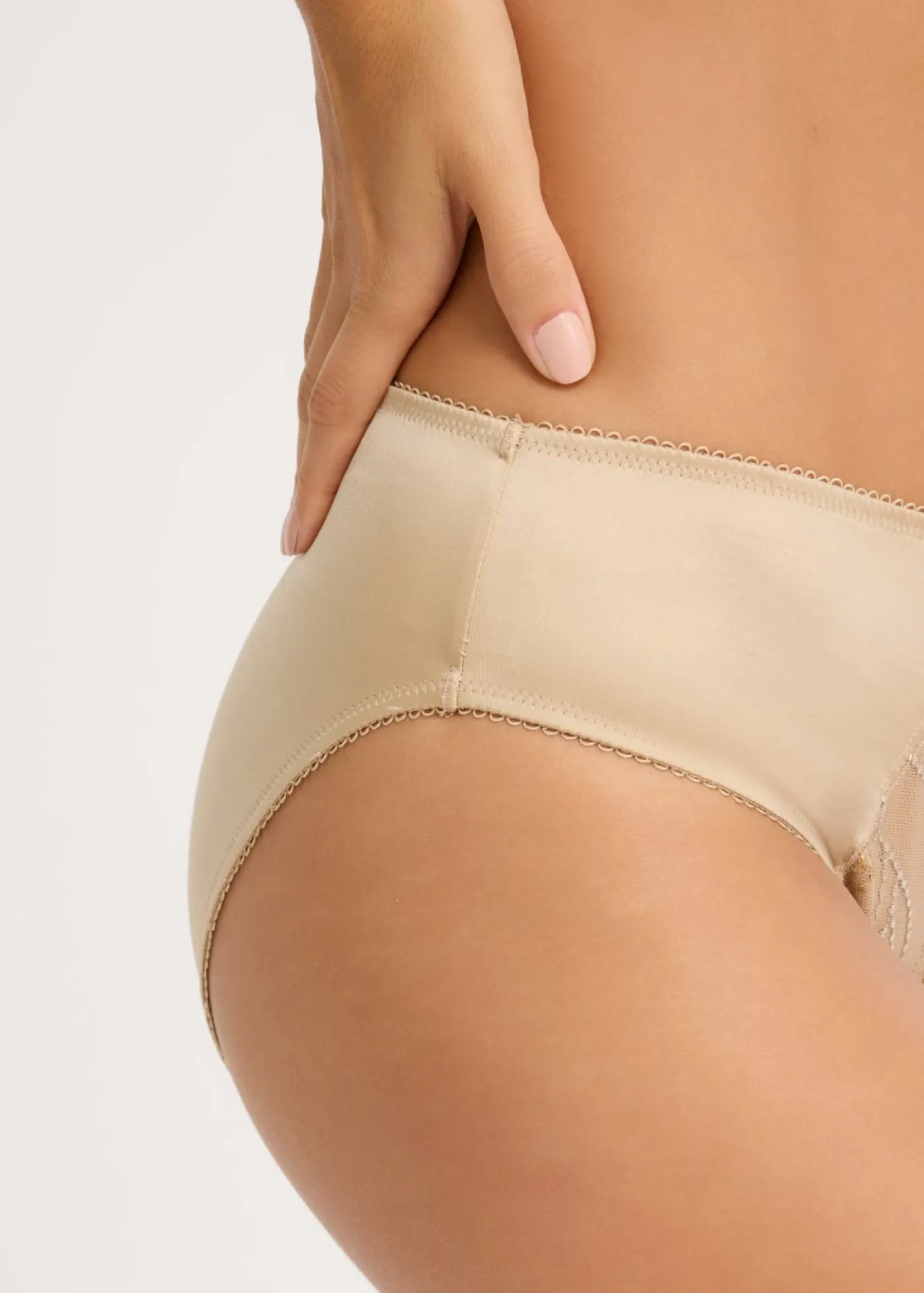 bonprix bonprix Bragas>Braguitas con bordado brillante Beige pardo