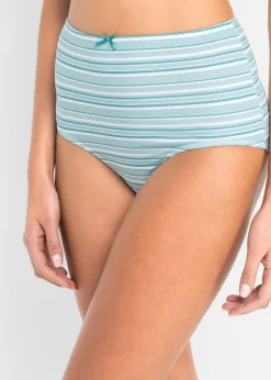 bonprix bonprix Ropa Interior De Algodón|Bragas>Braguitas de talle alto (6 unidades) Turquesa cobalto mate-blanco de rayas