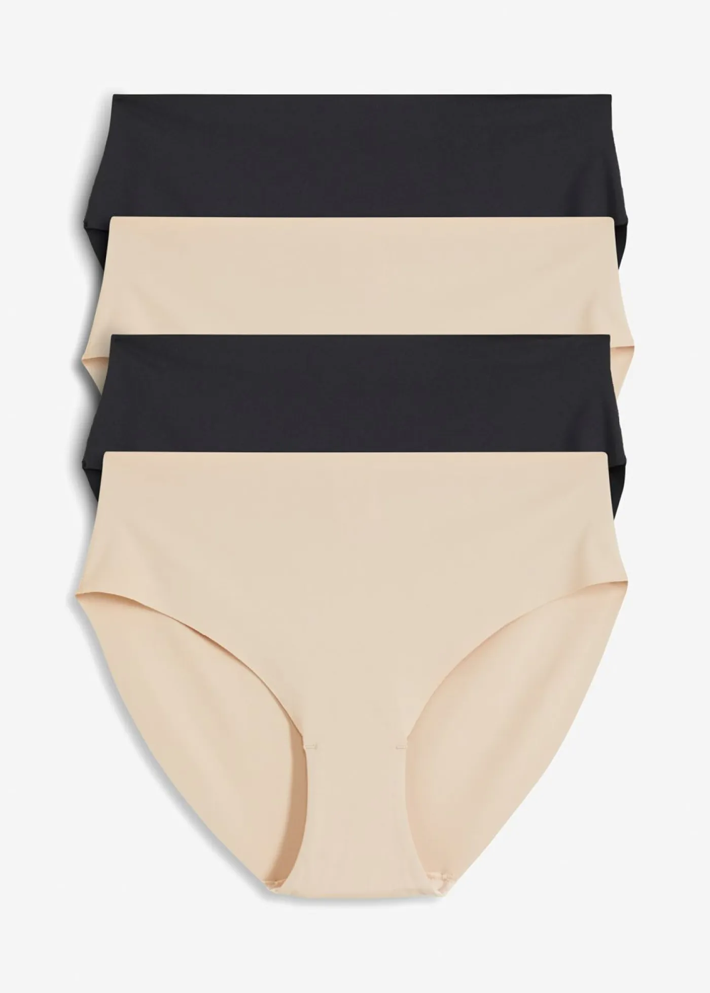 bonprix bonprix Sin Costuras|Bragas>Braguitas sin marcas visibles de microfibra (4 unidades) beige tiza+negro