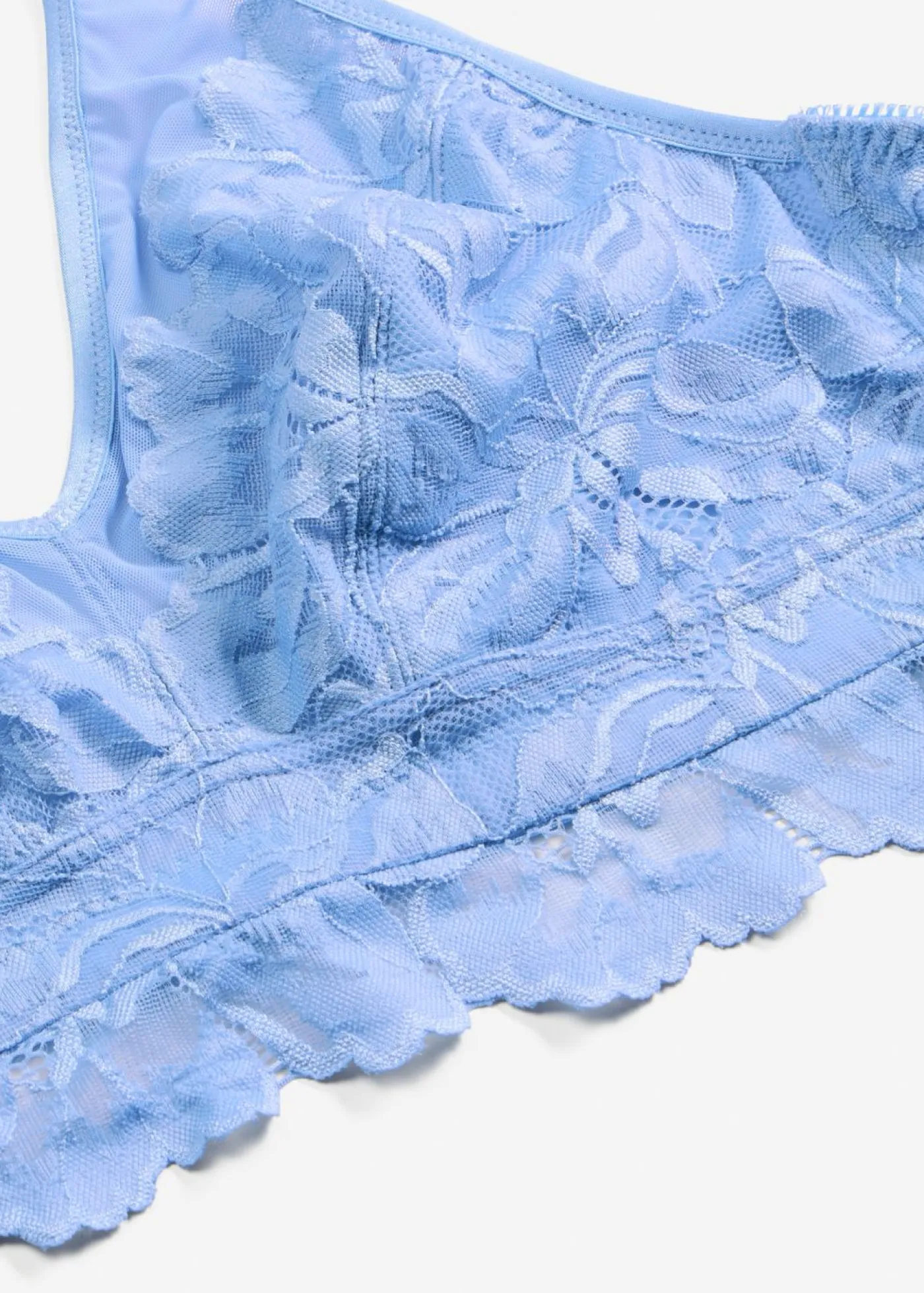 bonprix bonprix Sujetadores>Bralette con encaje de flores y malla azul provenzal