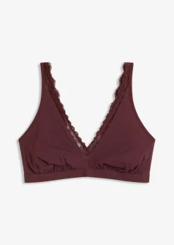 Mujer bonprix bonprix Bralette de canalé de algodón orgánico con encaje