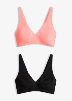 Mujer bonprix bonprix Bralette sin aros con algodón (2 unidades)