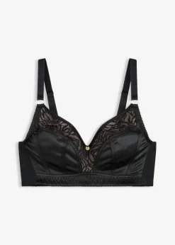 bonprix bonprix Lencería|Novedades>Bralette sin aros con encaje delicado Negro