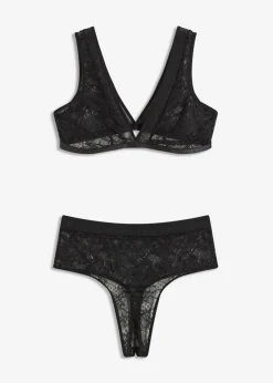 Mujer bonprix bonprix Bustier + tanga de talle alto (2 piezas)