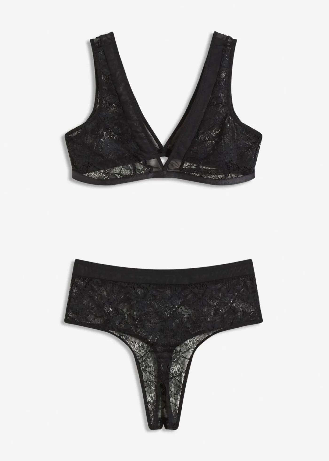 Mujer bonprix bonprix Bustier + tanga de talle alto (2 piezas)