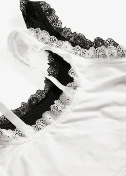 Mujer bonprix bonprix Bustier de algodón orgánico y encaje (2 unidades)