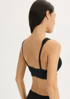 Mujer bonprix bonprix Bustier de algodón orgánico y encaje (2 unidades)