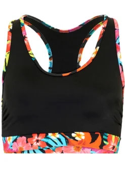 bonprix bonprix Conjuntos De Traje De Baño|Ropa De Baño Deportiva>Bustier de bikini Negro con flores