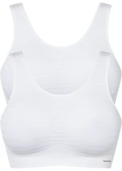 bonprix bonprix Sin Costuras|Básicos>Bustier Feel Comfort sin costuras (2 unidades) 2 unidades en blanco de rayas