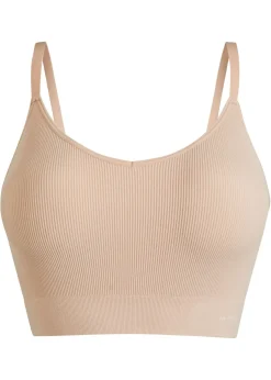 bonprix bonprix Sin Costuras|Sujetadores>Bustier Feel Comfort sin costuras de canalé Beige mate