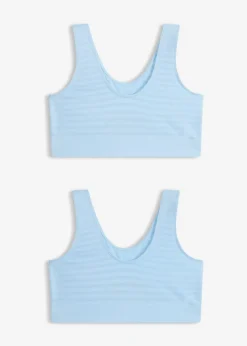 bonprix bonprix Sin Costuras|Básicos>Bustier Feel Comfort sin costuras (2 unidades) 2 x azul claro