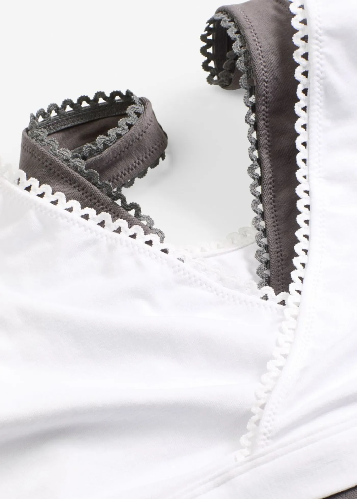 bonprix bonprix Básicos|Sujetadores>Bustier reversible de algodón orgánico suave (2 unidades) blanco - pizarra