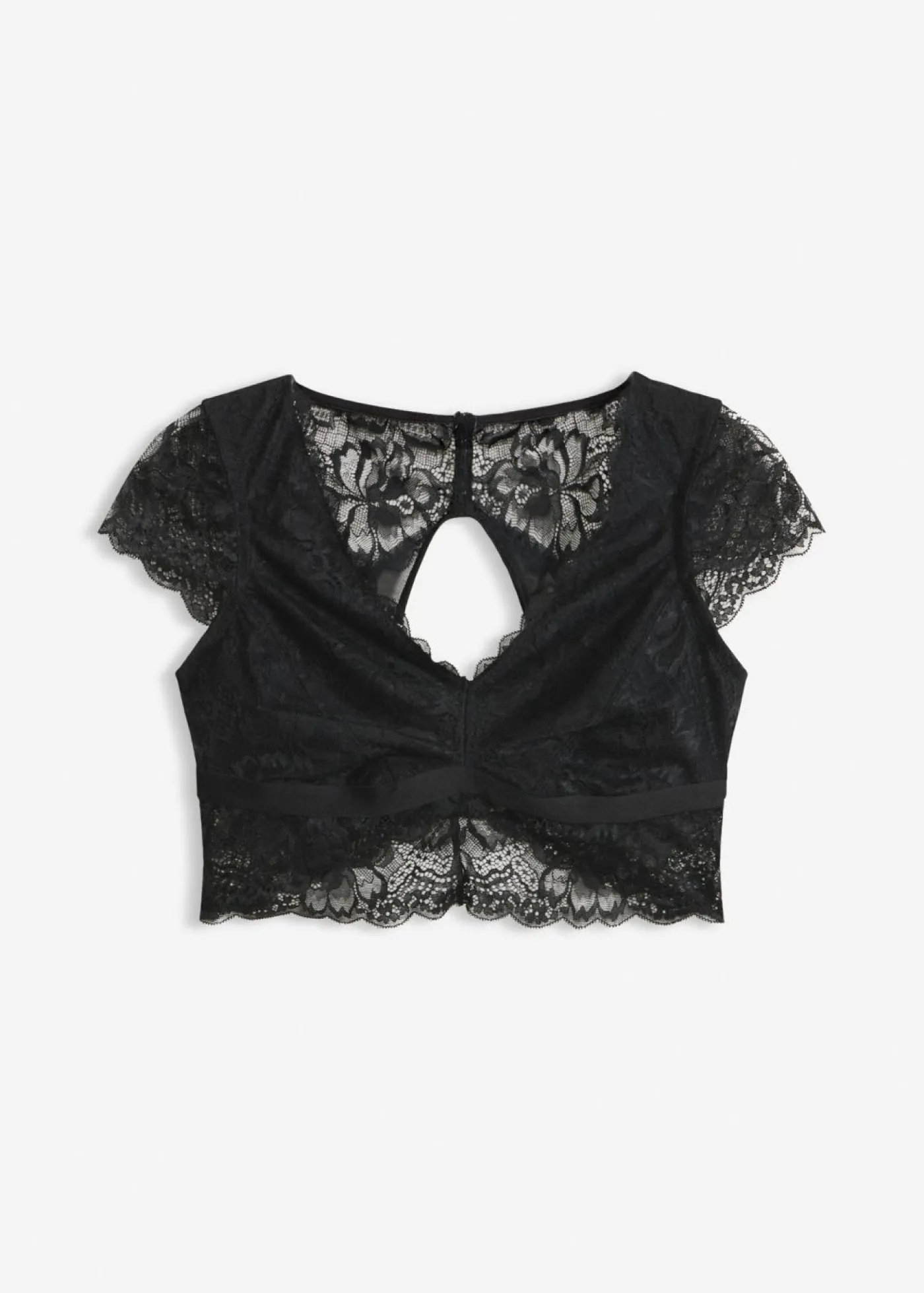 bonprix bonprix Lencería|Sujetadores>Bustier sin aros con encaje de flores Negro