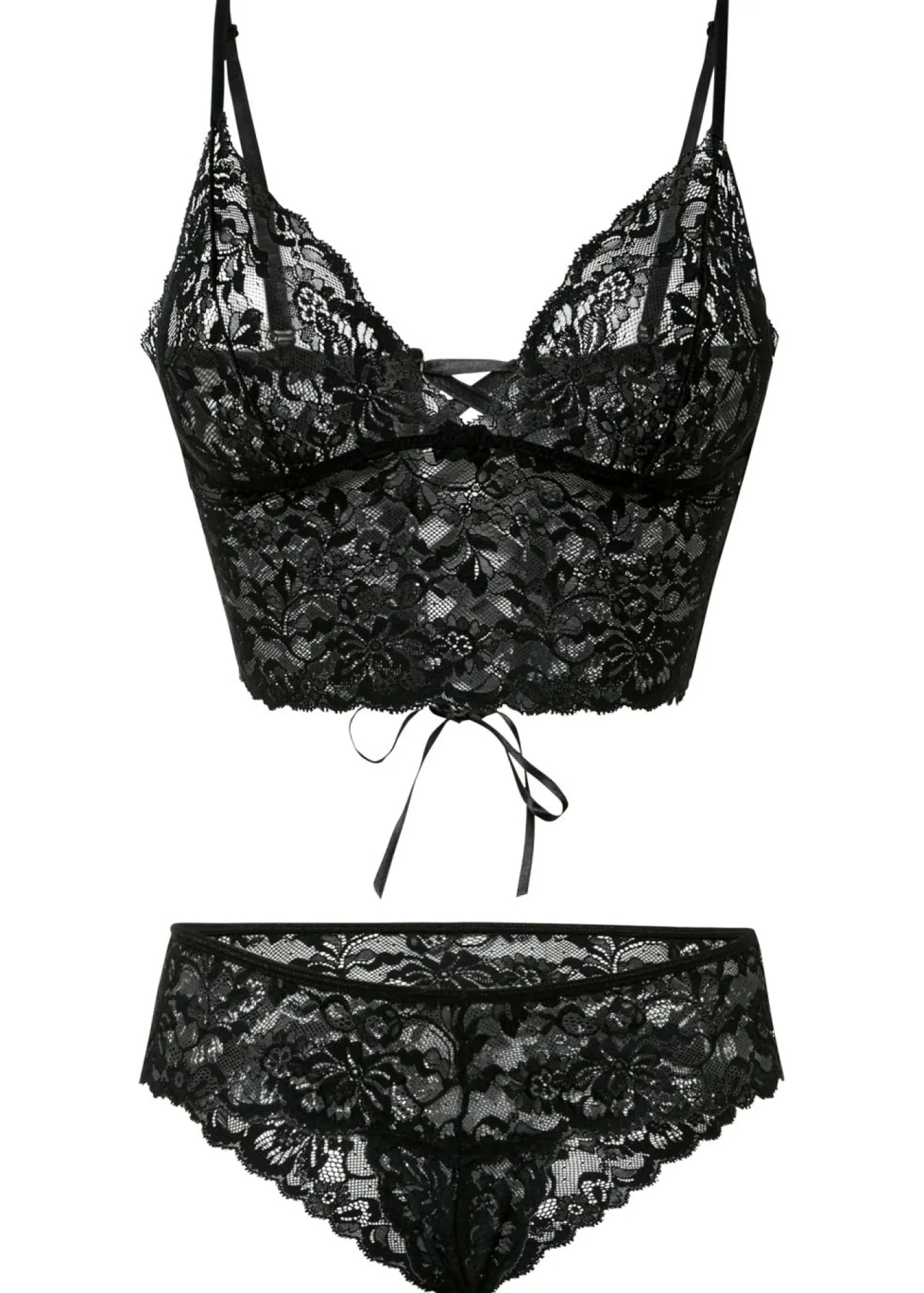 bonprix VENUS Lencería|Lencería Sexy>Bustier y tanga con abertura (2 piezas) Negro