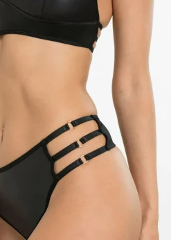 Mujer bonprix VENUS Bustier y tanga con abertura y efecto mojado (2 piezas)