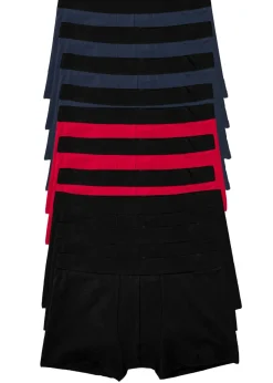 bonprix bonprix Bóxers|Ropa Interior·Bóxers>Bóxer ajustado con algodón (10 unidades) Azul marino/negro/rojo oscuro