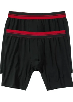 Hombre bonprix bonprix Bóxer largo ajustado con algodón (2 unidades)