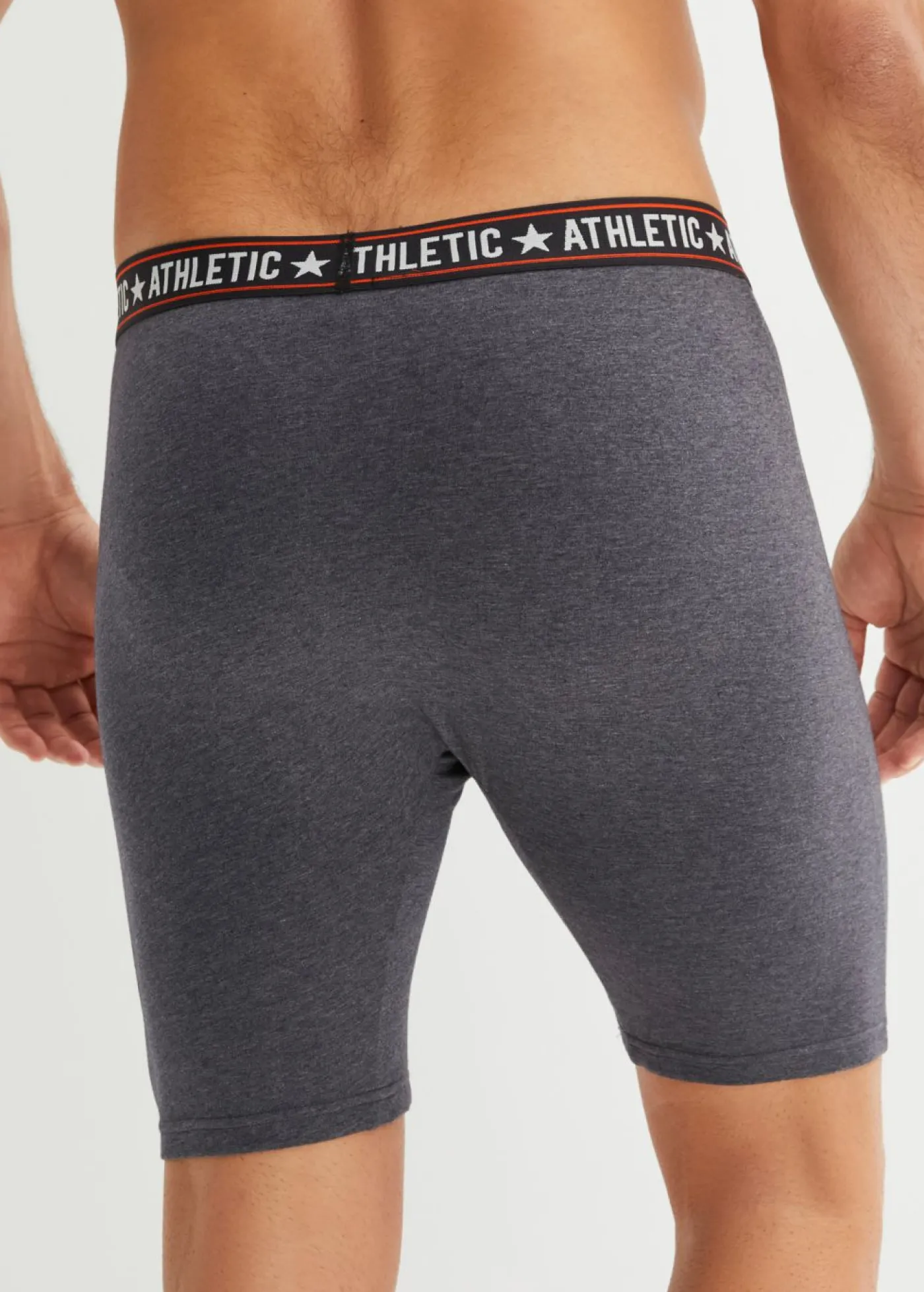 bonprix bonprix Bóxers|Ropa Interior·Bóxers>Bóxer largo ajustado con algodón (2 unidades) antracita jaspeado/negro/naranja oscuro/naranja rojo