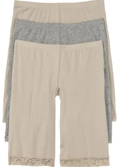 Mujer bonprix bonprix Bóxer largo con encaje para mujeres (3 unidades)