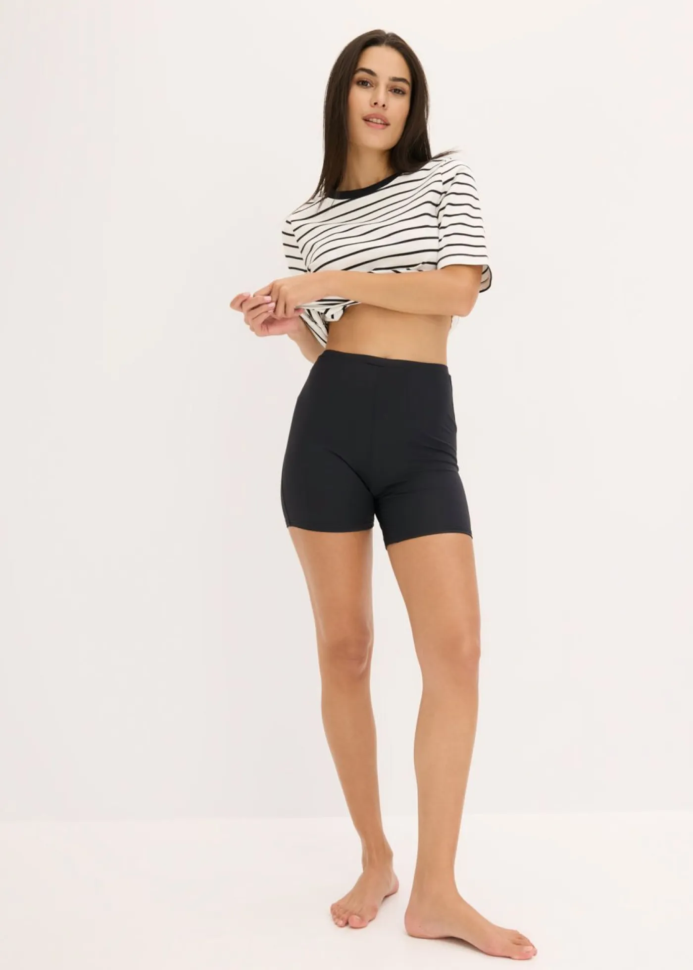 bonprix bonprix Bragas>Bóxers de largo medio y tiro alto (4 unidades) Blanco+negro