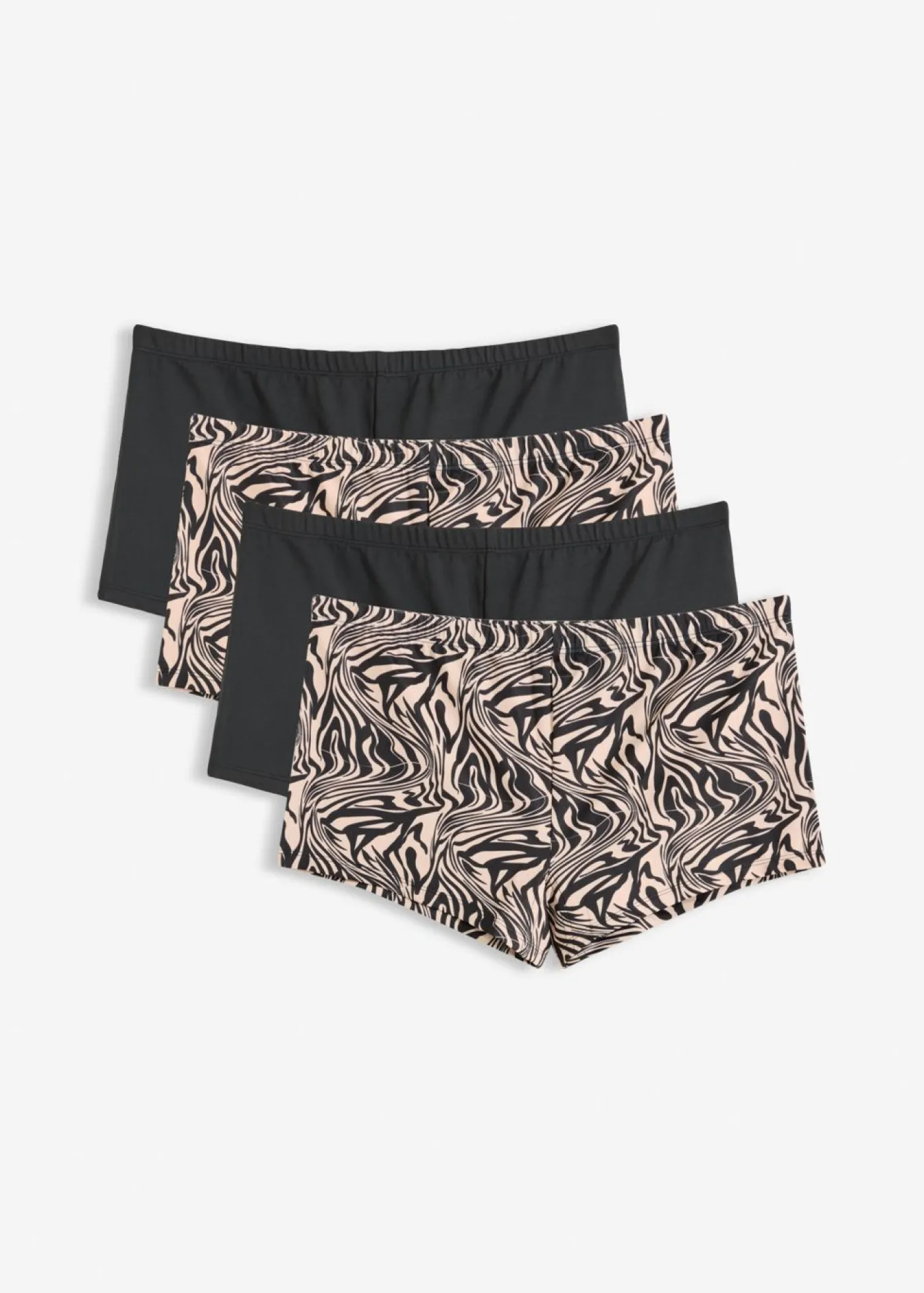 bonprix bonprix Bragas|Novedades>Bóxers de microfibra lisa para mujer (4 unidades) estampado cebra negro
