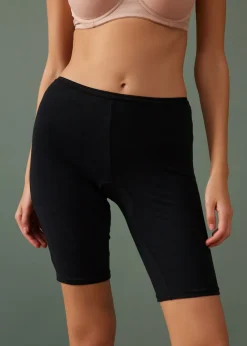 bonprix bonprix Ropa Interior De Algodón|Bragas>Bóxers largos con algodón orgánico para mujeres (4 unidades) negro+beige mate