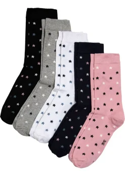 bonprix bonprix Multipack|Niña·Calcetines Y Leotardos>Calcetines Gris jaspeado-rosa ceniza-negro