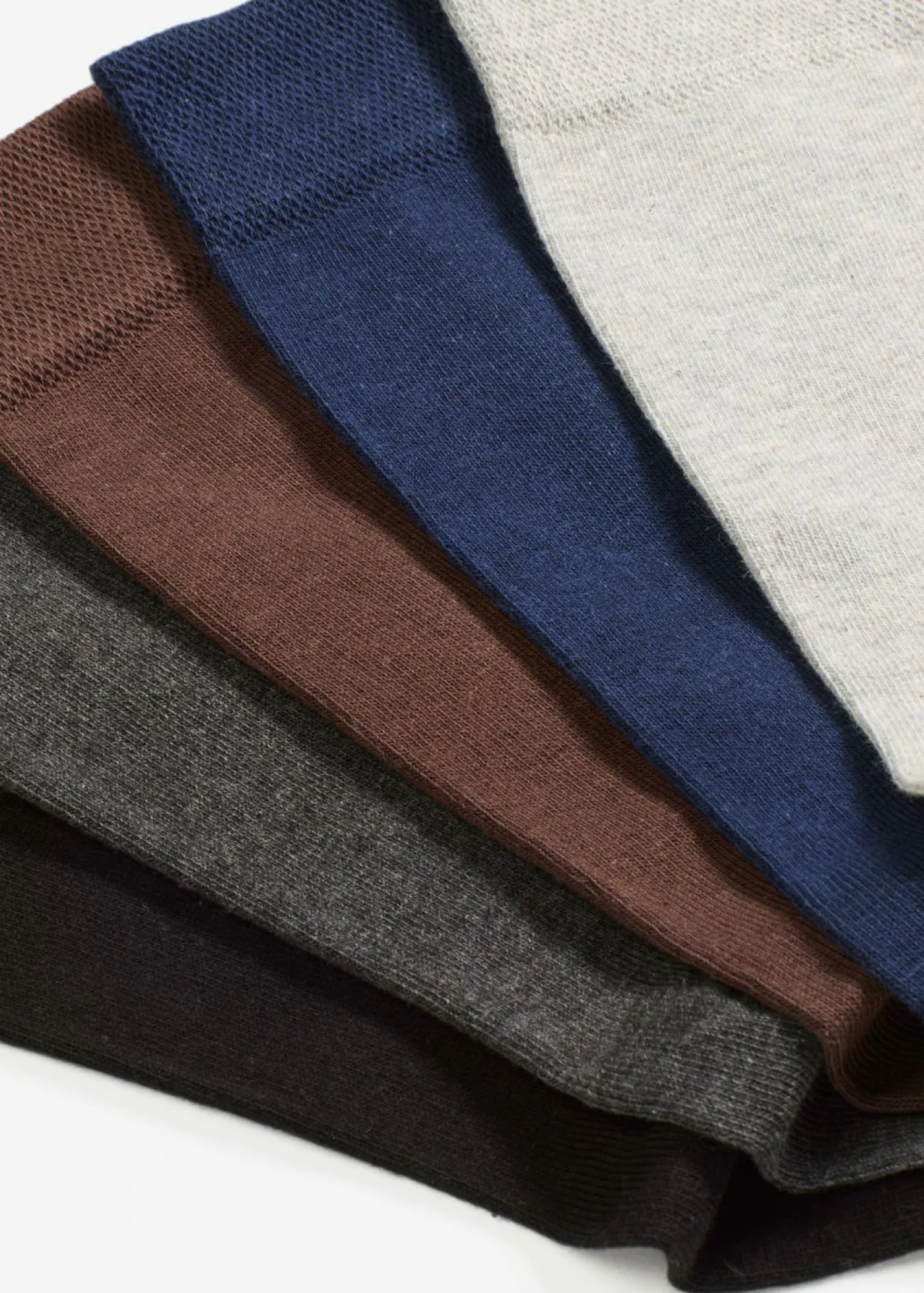 bonprix bonprix Medias|Ropa Interior·Calcetines>Calcetines antipresión de algodón orgánico (5 pares) negro-antracita jaspeado-azul marino-gris claro jaspeado-marrón oscuro