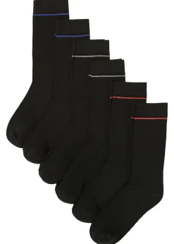 bonprix bonprix Medias|Ropa Interior·Calcetines>Calcetines con algodón orgánico (6 pares) Negro de rayas