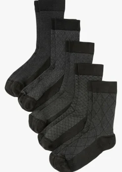 bonprix bonprix Medias|Ropa Interior·Calcetines>Calcetines con dobladillo antipresión (5 pares) Negro