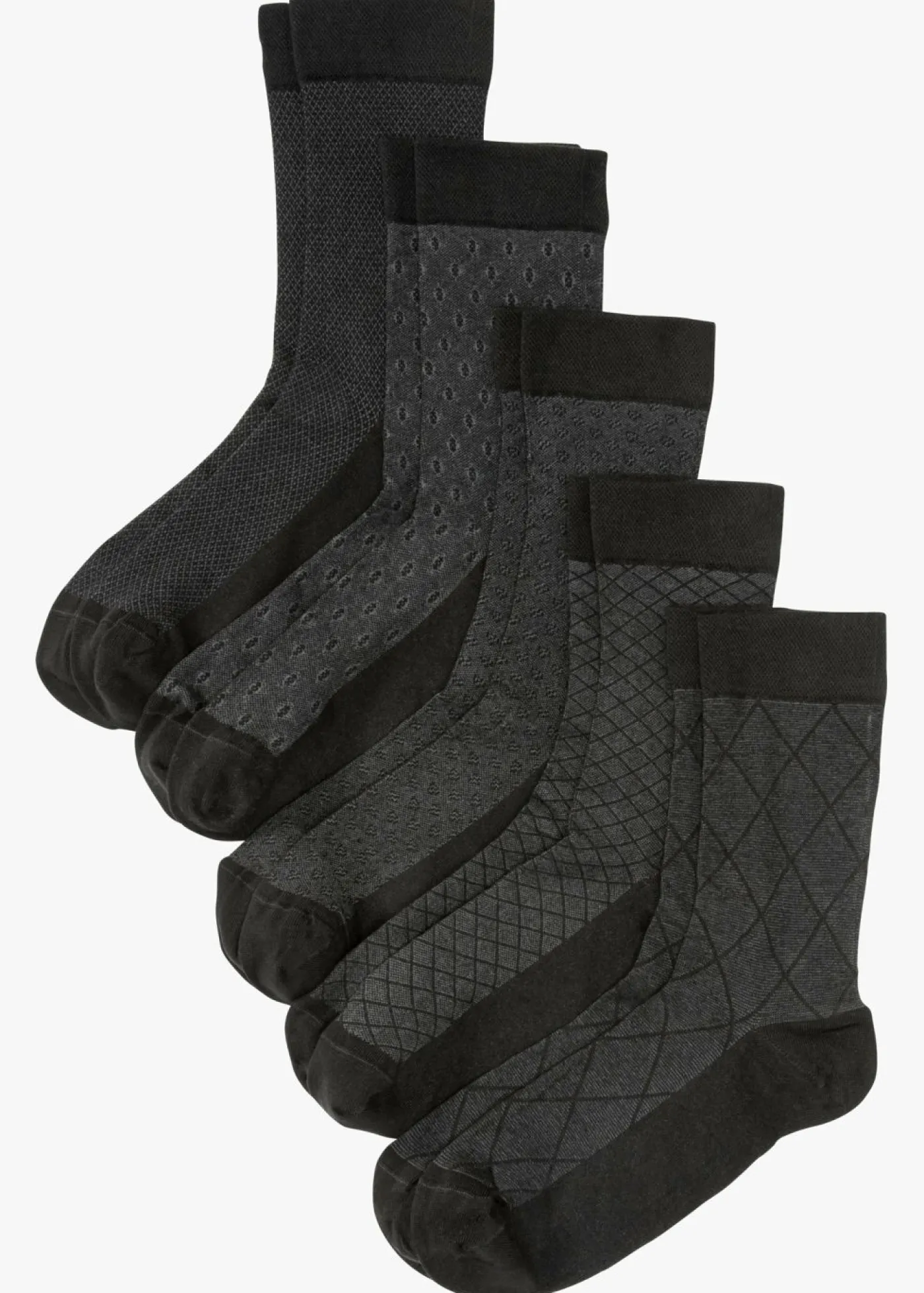 bonprix bonprix Medias|Ropa Interior·Calcetines>Calcetines con dobladillo antipresión (5 pares) Negro