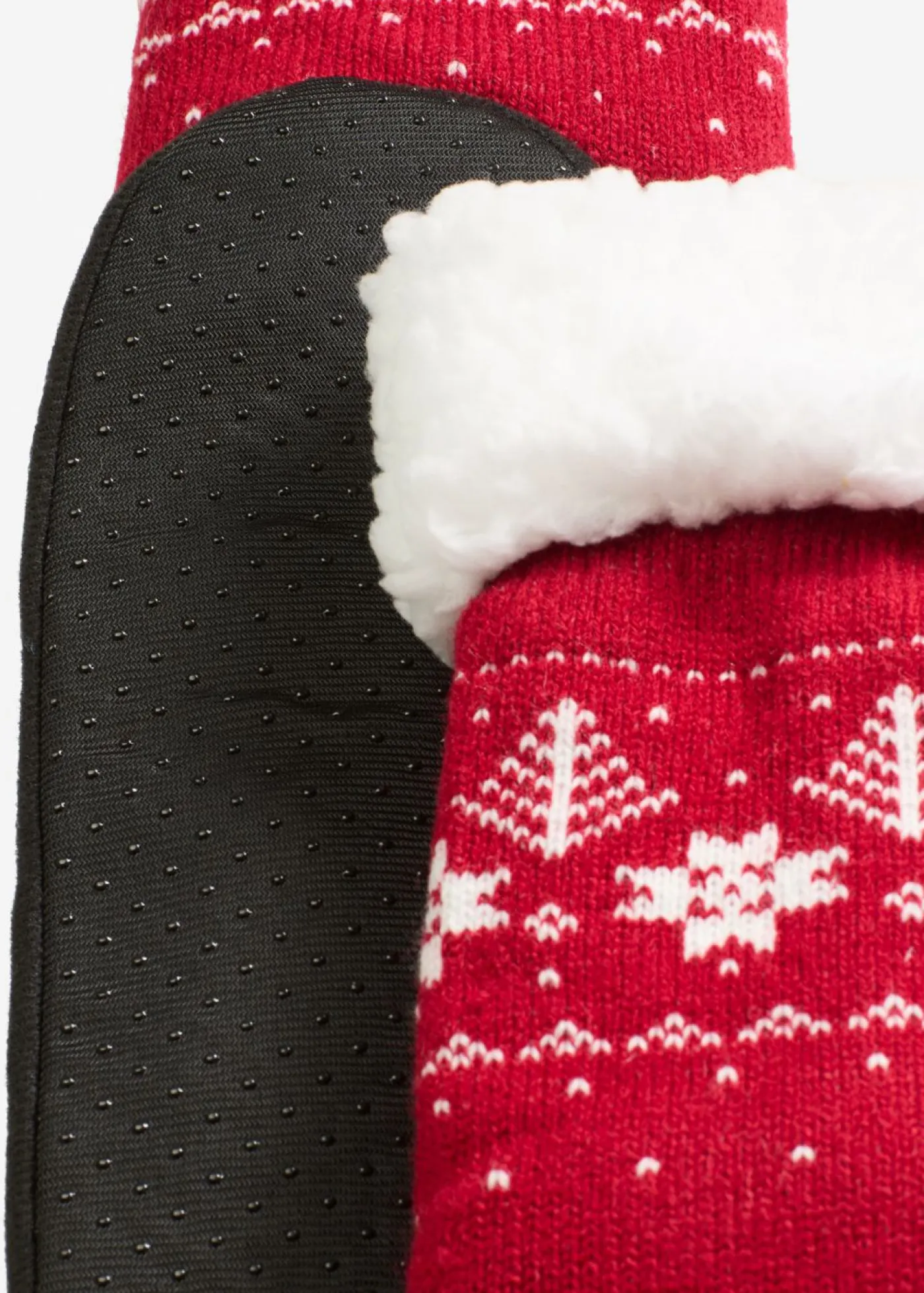 bonprix bonprix Niño·Calcetines|Niña·Calcetines Y Leotardos>Calcetines con suela cosida y forro de peluche Rojo oscuro estampado