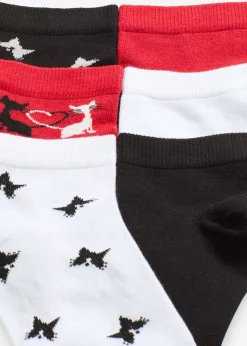 bonprix bonprix Medias, Panties Y Calcetines>Calcetines cortos con algodón orgánico (7 pares) negro-blanco-rojo salsa