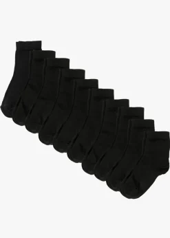 bonprix bonprix Multipack|Niño·Calcetines>Calcetines cortos con algodón orgánico (10 pares) Negro