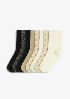 Mujer bonprix bonprix Calcetines cortos con lúrex y algodón orgánico (8 pares)