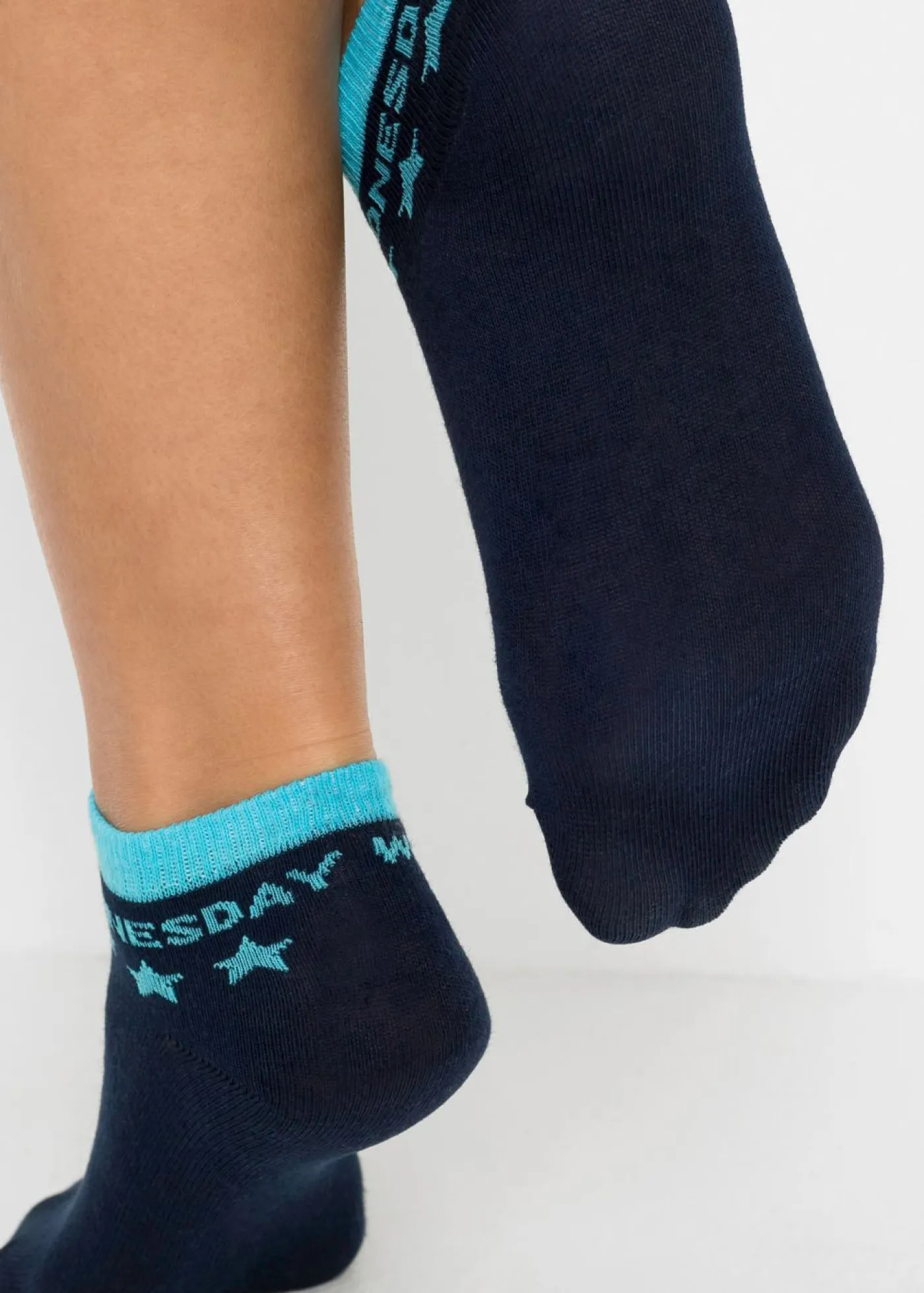 bonprix bonprix Multipack|Niña·Calcetines Y Leotardos>Calcetines cortos para niños (7 unidades) Azul oscuro con días de la semana