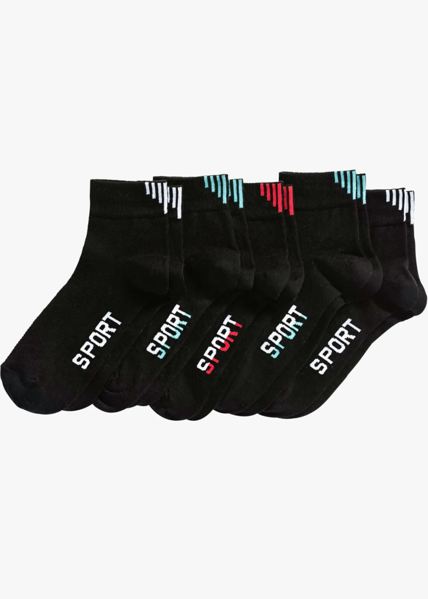 bonprix bonprix Medias|Ropa Interior·Calcetines>Calcetines deportivos con algodón orgánico (5 pares) Negro/colorido