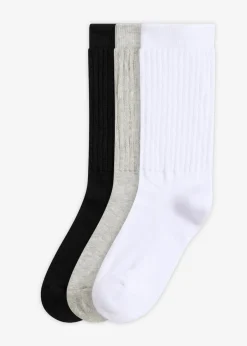 Mujer bonprix bonprix Calcetines deportivos con algodón orgánico (3 pares)