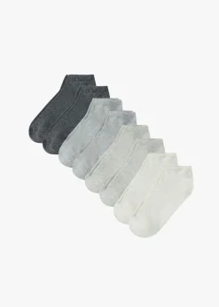 bonprix bonprix Multipack|Niño·Calcetines>Calcetines deportivos de algodón orgánico (8 pares) gris jaspeado/gris claro jaspeado/antracita jaspeado/natural jaspeado