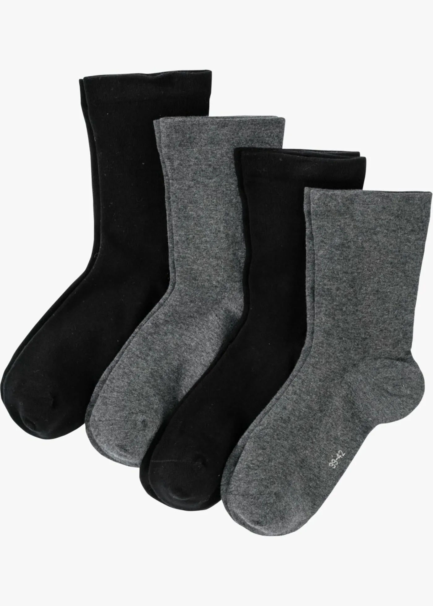 bonprix bonprix Medias|Ropa Interior·Calcetines>Calcetines sin presión en el borde (4 pares) Negro + antracita jaspeado