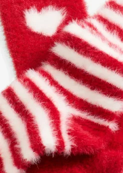 bonprix bonprix Homewear|Medias, Panties Y Calcetines>Calcetines suaves (2 pares) Rojo oscuro-blanco