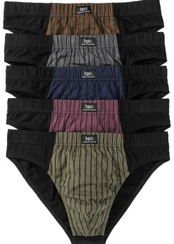 bonprix bonprix Slips|Ropa Interior·Calzoncillos>Calzoncillo de algodón suave (5 unidades) colores oscuros-negro