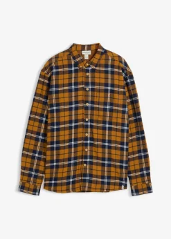 bonprix bonprix Outdoor|Camisas>Camisa de franela con forro polar cálido Azul marino de cuadros