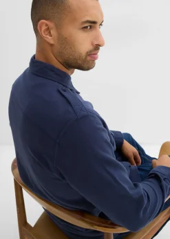 Hombre bonprix bonprix Camisa de franela de algodón puro con hombreras