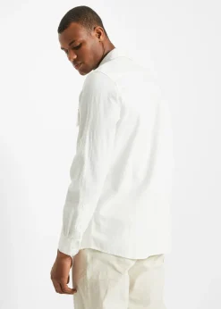 Hombre bonprix bonprix Camisa de lino con manga larga y mangas enrolladas