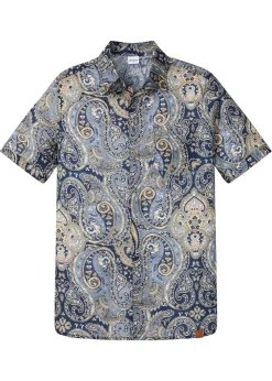 bonprix bonprix Camisas>Camisa de manga corta Azul marino con patrón paisley