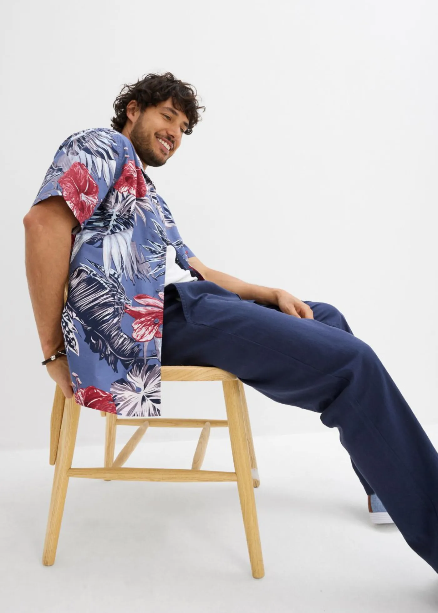 Hombre bonprix bonprix Camisa de manga corta de algodón puro